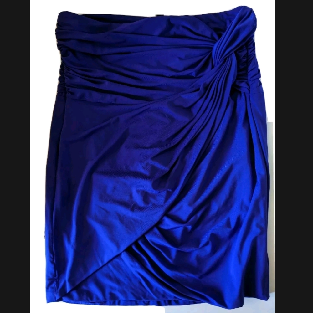 NWT BCBGMaxAzria Shirring Skirt, Regal Blue, XS